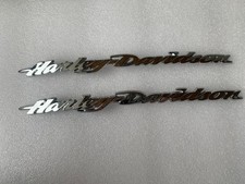 OEM HARLEY DAVIDSON FUEL TANK EMBLEMS MEDALIONS 14100588 14100587 CHROME