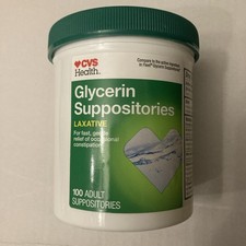 CVS Health Glycerin Adult Suppositories Laxative Quantity 100 New Sealed