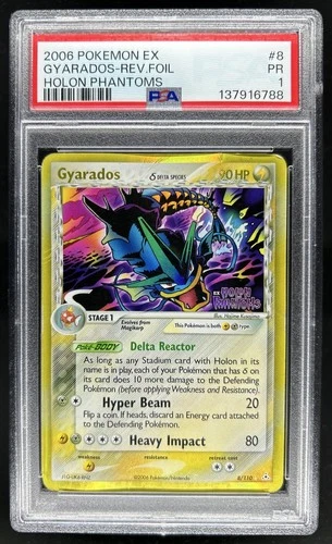 2006 Pokemon EX Holon Phantoms Gyarados Delta Species Reverse Holo #8/110 PSA 1