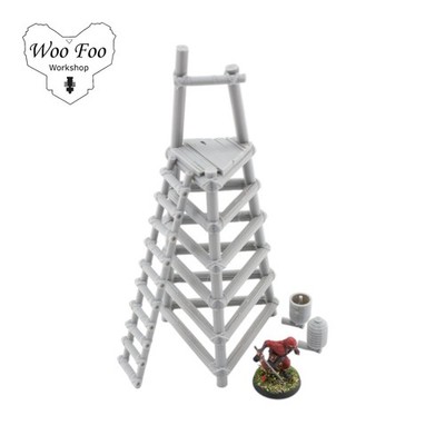 Samurai Fishing Village Warning Tower 28mm 3D printed terrain - 3D Alien Worlds