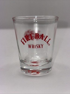 Official Fireball Whisky Shot Glass Unleash the Dragon Bottom Logo Red