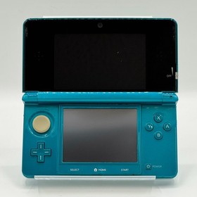 Nintendo 3DS region free Aqua Blue console / Charger / SD card