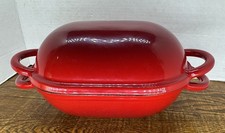 2qt Enameled Cast Iron Bread Oven Cerise Red Sourdough Pot