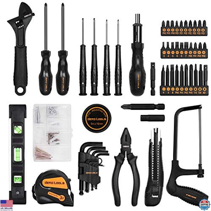 218-Piece Household Tool Kit, Auto Repair Set with Plier, Screwdriver & Case
