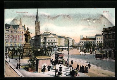 Ansichtskarte Berlin, Denkmal auf dem Alexanderplatz 1907 