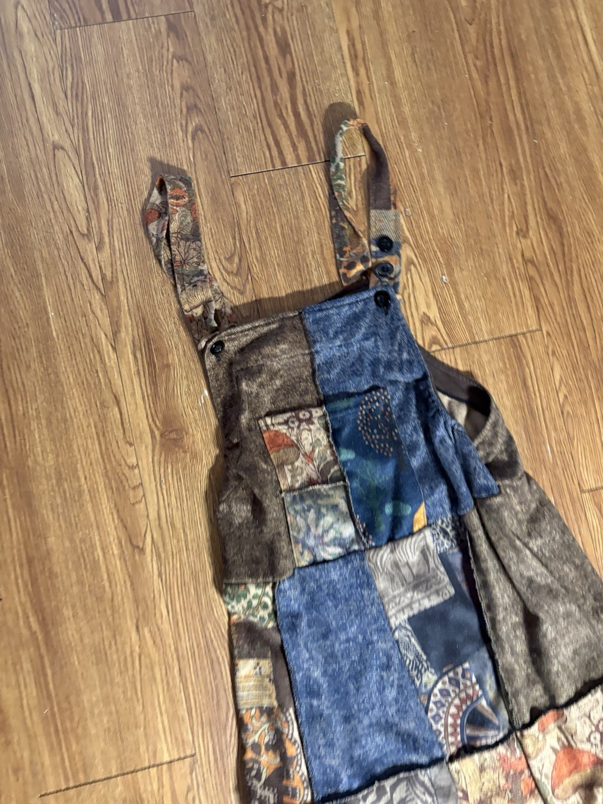 Assorted Mushroom Mixed Patchwork Overalls Earthb… - image 4