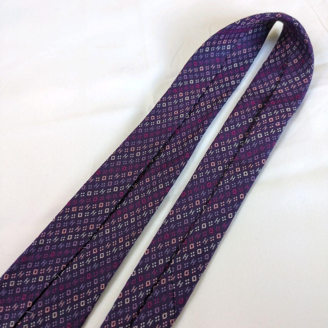 condition  tie purple micro H pattern jacquard Fr… - image 5