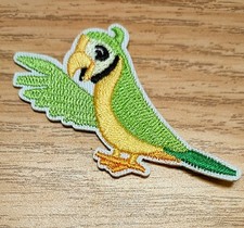 Adorable Parrot Parakeet Embroidered Iron On Patch Cute Cartoon Style Green