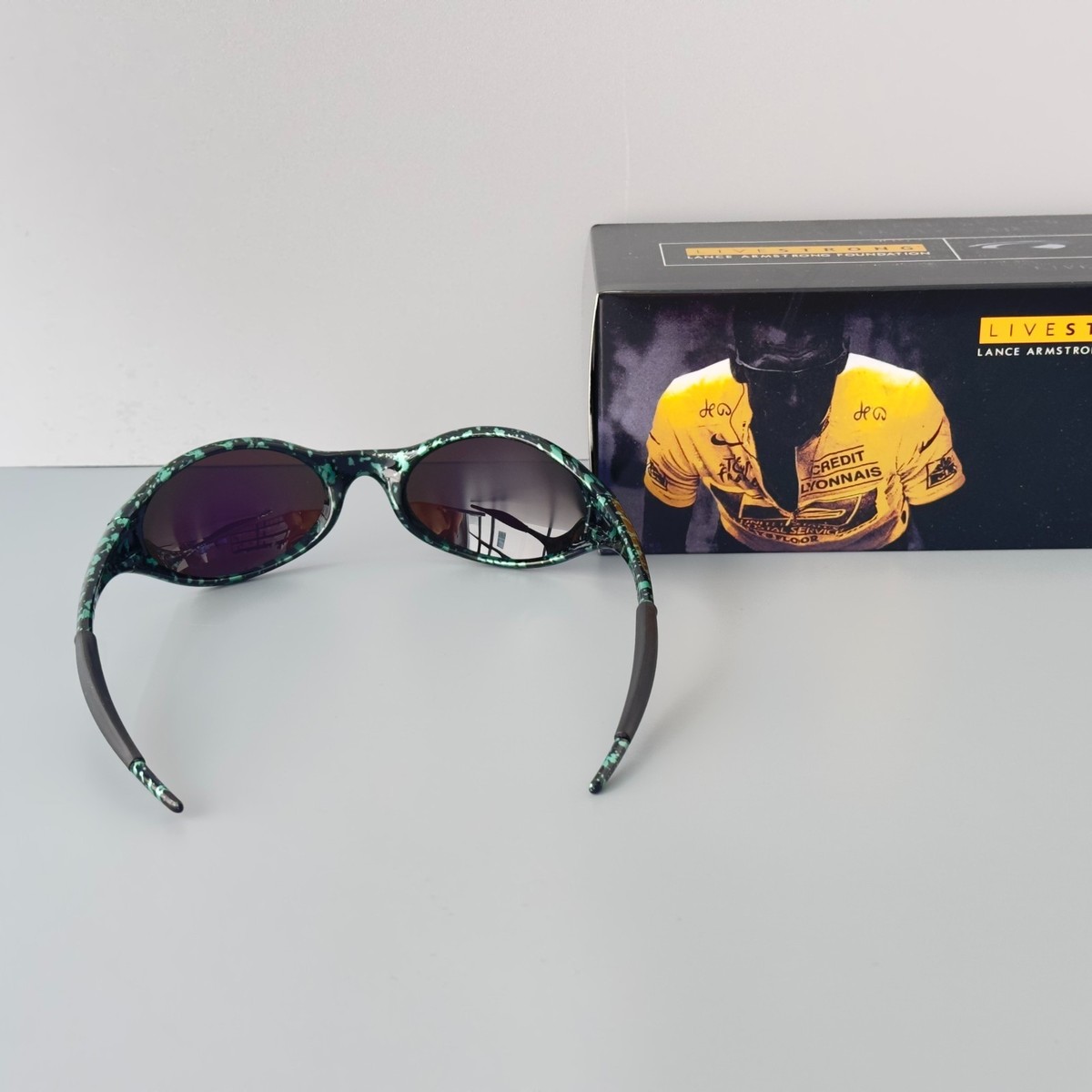 Oakley x Brain Dead Eye Jacket Green Drip Sunglasses Hype Y2K