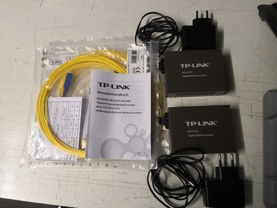 2x TP-Link MC210CS Media Converter + 2x 10m SC/UPC OS2 Glasfaser Komplettset