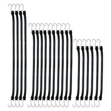 20 PCS Heavy Duty Bungee Cords with Hooks, 100% EPDM Rubber Tarp Straps for T...