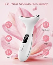 6 in 1 LED Lichttherapie Anti Aging Gesicht Nacken Massagegerät Elektrisch Facelift Gerät