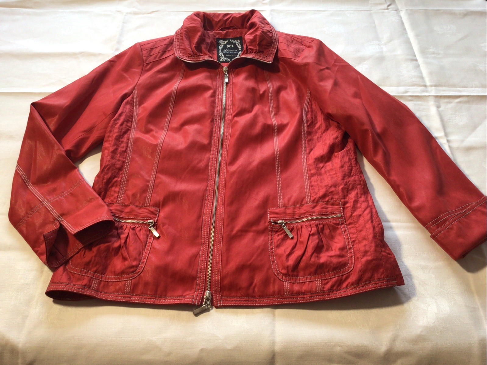 Nr.1 Mode Express Gracia Damen Jacke Lederoptik Rot Gr. 42