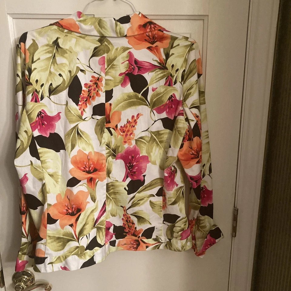 Blazer colorido para mujer Havana Jack's Café talla L, colores brillantes algodón, spandex Foto 2 de 4