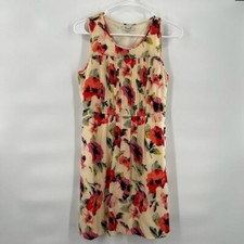 Madewell silk floral dress 2 sleeveless and cinged waist