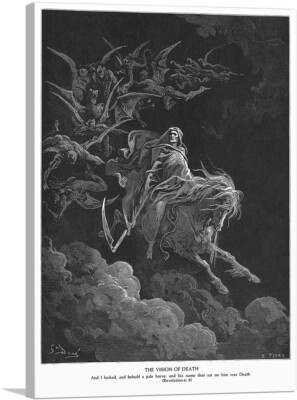 ARTCANVAS Death on the Pale Horse Canvas Art Print by Gustave Dore