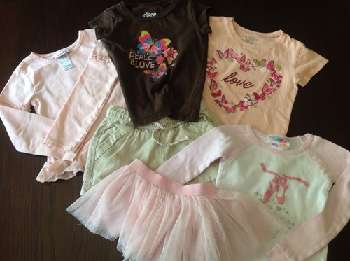 girls clothing lot size 4, color theme Pastels & Neutrals, butterflies, dance - Picture 11 of 11
