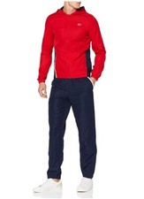MEN'S LACOSTE TENNIS SPORT ZIP TRACK JACKET JOG PANTS SET TRACKSUITS RED