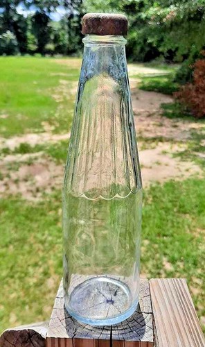 Vintage 1967 Hunt Wesson Foods Inc Ketchup Glass Bottle With Metal Lid 10"