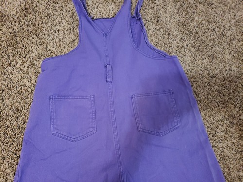Vintage YOUNG HEARTS Girl's Denim Overall shorts Size 14 Cotton Purple Easter - Picture 10 of 11