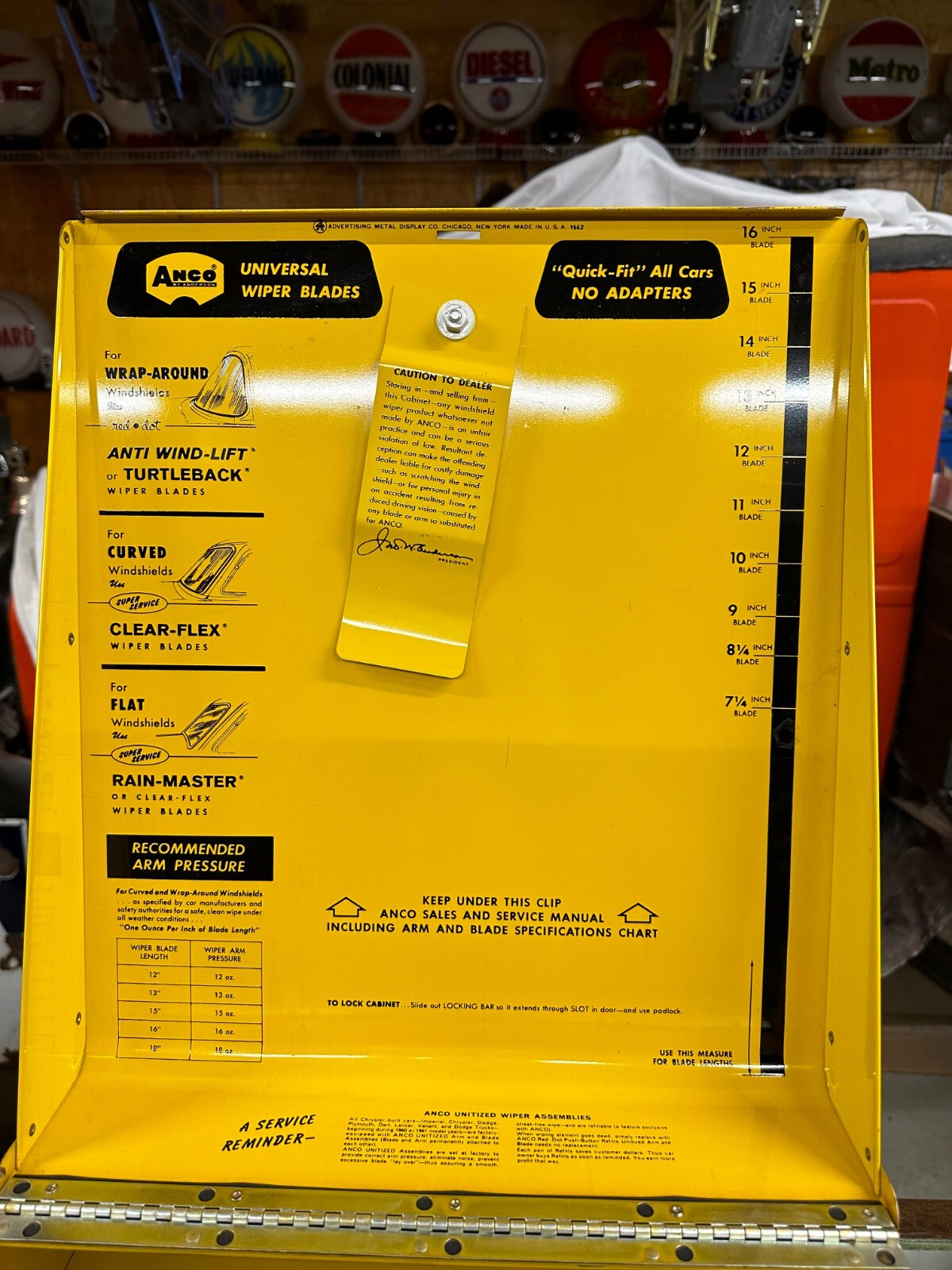 Vintage ANCO Windshield Wiper Blades And Arms Metal Store Display