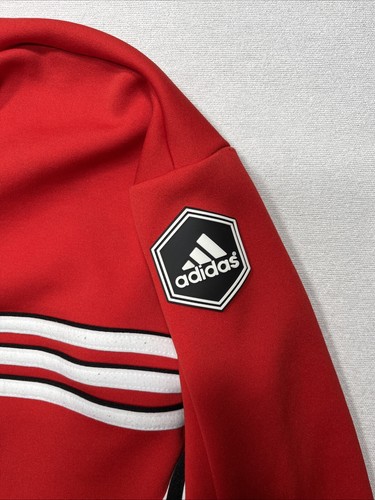Adidas Giacca Uomo Grande Rossa Track - Full Zip Stile Calcio con Tre Strisce - Foto 4 di 6