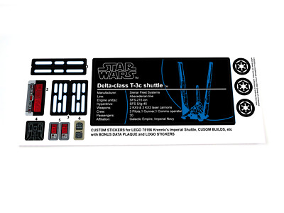 STICKERS for STAR WARS Set 75156 Krennic's Imperial Shuttle Plus Plaque sticker