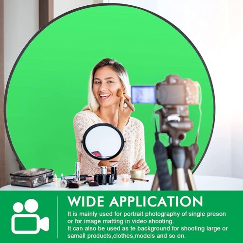 43" runder Greenscreen-Hintergrund tragbarer Webcam-Hintergrund für Video lebt - Bild 6 von 12