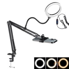 Overhead-Telefonhalterung mit Ringlicht Flexiblem Arm Stativ-Telefonkamerahalter