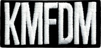 Kmfdm - White Logo On Black Rectangle - Embroidered Iron On Or Sew On Patch on sale Kmfdm - White Logo On Black Rectangle - Embroidered Iron On Or Sew On Patch on sale