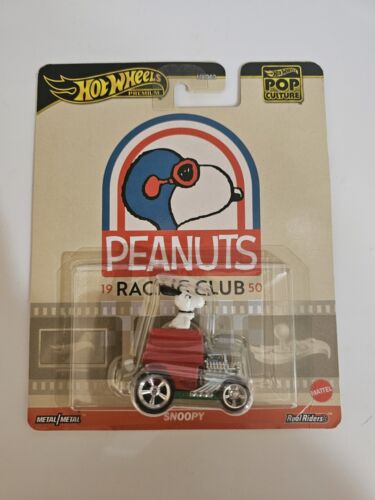 Hot Wheels Premium Pop Culture Snoopy Peanuts 1950 Racing Club Kid Diecast Model - Afbeelding 1 van 3