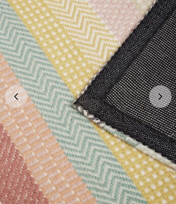 Brandneu mit Etikett heller Harry gestreifter Teppich, fabelhafte Farben & Muster, 100 % Wolle, 120 x 170