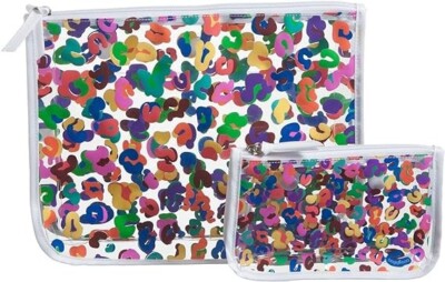 Bogg Bags Clear Designer Zipper Insert (Set of 2) Travel Organizer  Leopard