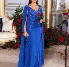 Mermaid Prom Dresses Formal Evening Gowns Cape Appliqued Special Occasion Dress