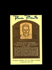 Robin Roberts Signed Gold Hall Of Fame Postcard Autograph