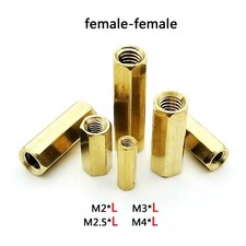 25pcs M2M2.5M3M4 Solid Brass Copper Hex Standoff Hexagon Pillar Spacer Screw Nut
