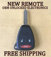 NEW CHRYSLER DODGE JEEP KEYLESS REMOTE RHK FOB W/ OEM ELECTRONICS KOBDT04A