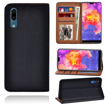 Für Huawei P20 Handyhülle PU Leder Ständer Flip Wallet Buch Cover UK 