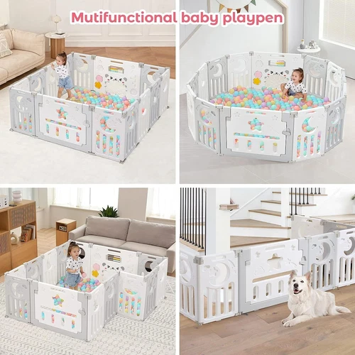 10/14/18 Stk Laufgitter Baby Laufstall Faltbar DIY Absperrgitter Krabbelgitter - Bild 10 von 59