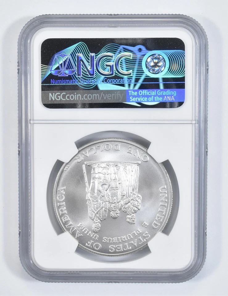 1998 S Black Patriots Commemorative Silver Dollar NGC MS70 - Image 2 of 4