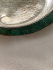 Silver Footed Tray/Platter With Green Gemstone Edge — photo 3