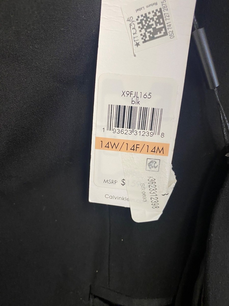 Calvin Klein Collarless Open Front Topper Jacket 14W Black (Broken