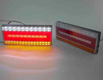 2x 24V LED Rückleuchten rot gelb weiß für Wohnwagen Anhänger LKW Van