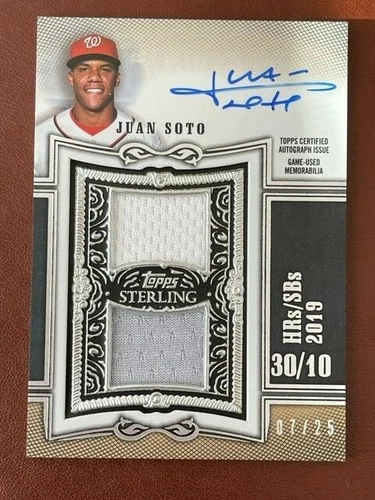2020 Topps Sterling Juan Soto Dual Patch Auto /25 Washington Nationals