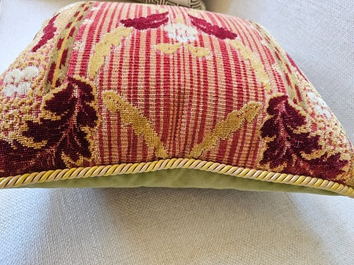 Scalamandre Villa Farnese cut linen velvet, Houles trim, Brunschwig rope pillow - Picture 8 of 12