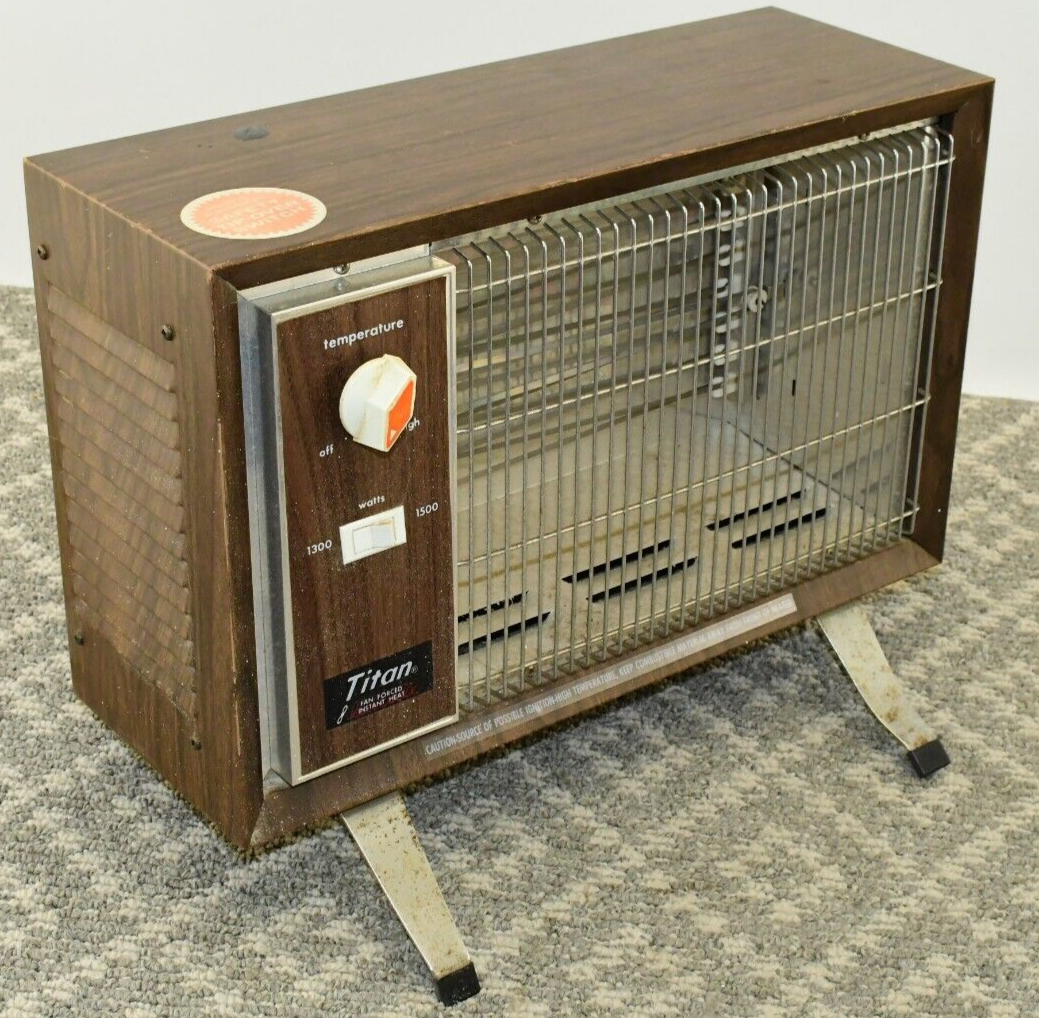Vintage Titan Electric Space Heater Faux Wood Finish - Model