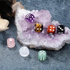 15mm Crystal Gemstone Carved Six Sided Dice for Games Accessories Handmade Gifts