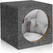 Facmogu 10in Gray Carpet Unloaded Box, Vented Speaker Enclosure with 10 Inch 