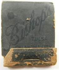 Bishop's Tulsa Oklahoma City Oklahoma Full Unstruck Vintage Matchbook Ad