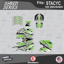 Graphics Kit for  STACYC 12E Brushed Electric Bike Shred-green